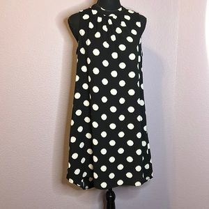 Sleeveless polka dot midi dress